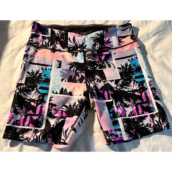Calvin Klein Pants - CALVIN KLEIN Performance Womens XL Palm Print Athletic Leggings Multicolor
